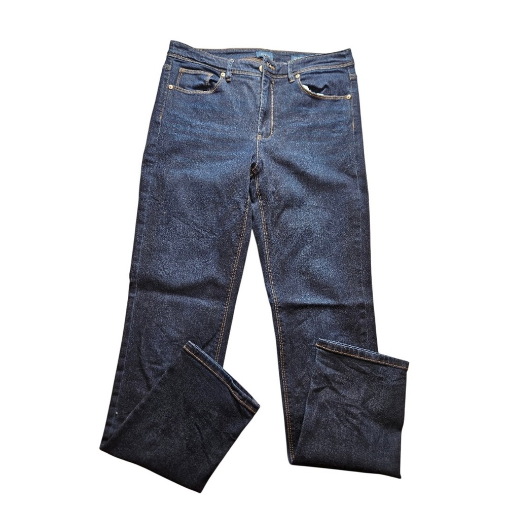 J. Jill Denim Womens 6 High-Rise Straight Leg Jeans Dark Wash Blue RN 97641